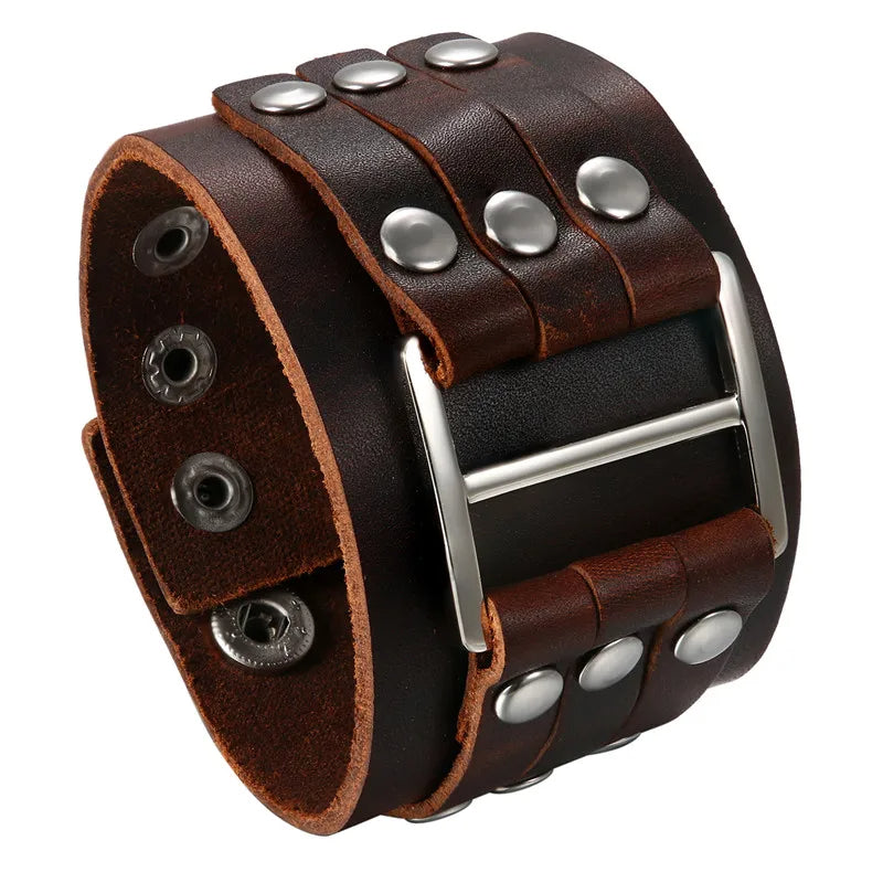 Funki Findz | Bracelets | Unisex Leather Studded Wristband