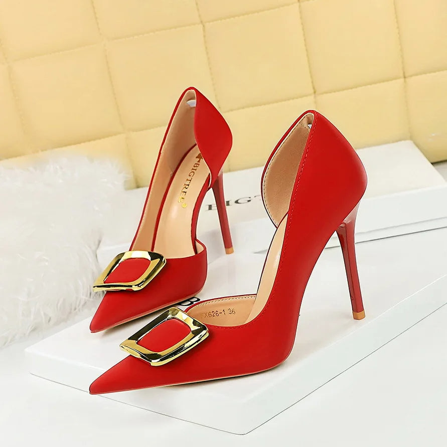 Funki Findz | Shoes | Women's Square Buckle Cut Out Pumps