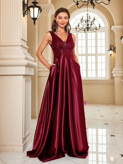 Funki Findz | Dresses | Women's Elegant Satin Sequin Dresses
