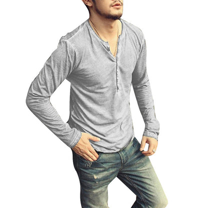 Funki Findz | Shirts | Men's Casual Long Sleeve V-Neck Tee Shirt