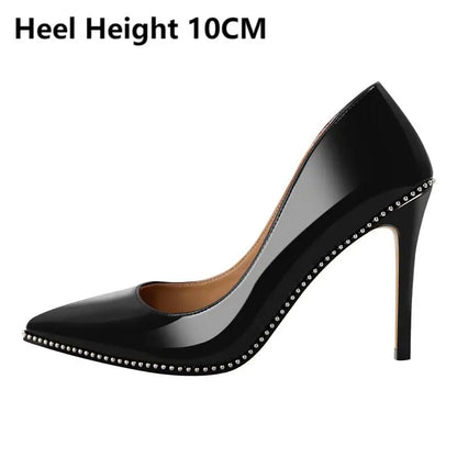 Funki Findz | Shoes | Women's Patent Black Studded Stilettos