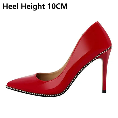 Funki Findz | Shoes | Women's Patent Black Studded Stilettos