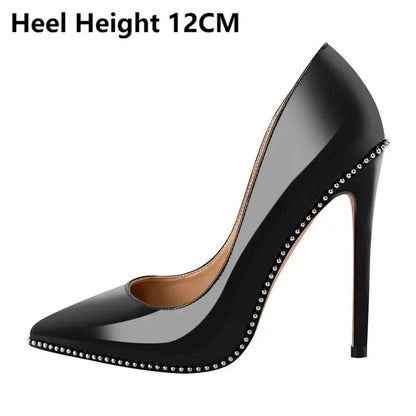 Funki Findz | Shoes | Women's Patent Black Studded Stilettos