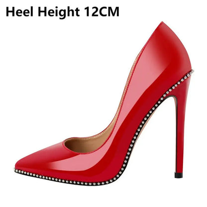 Funki Findz | Shoes | Women's Patent Black Studded Stilettos
