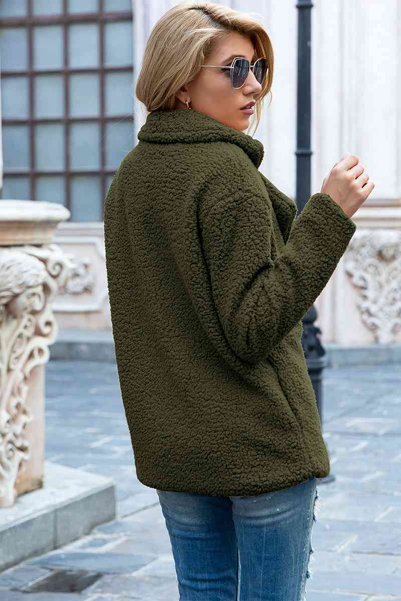 Funki Findz | Jackets | Women's Full Lapel Collar Sherpa Coat