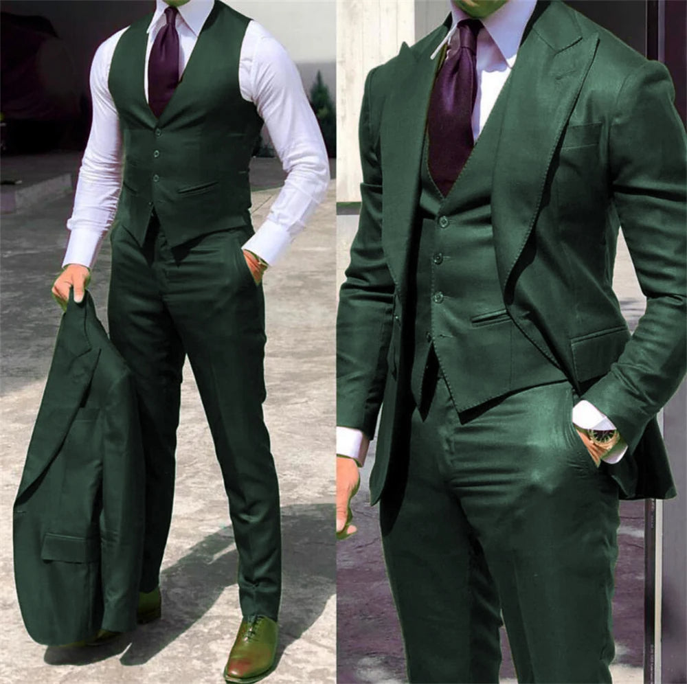 Funki Findz | Suits | Men's 3 Pcs Formal Grooms Suit | Slim Fit