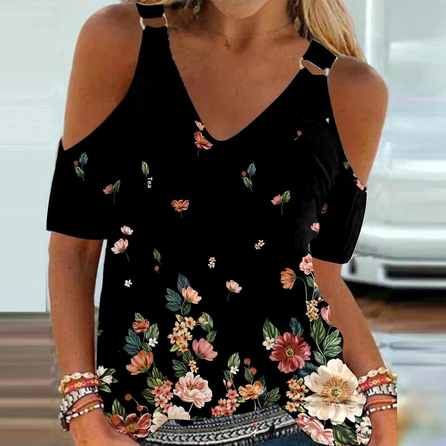 Funki Findz | Shirts | Women's Cut Out Buckle Strap Summer Top