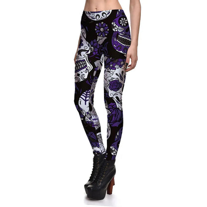 Funki Findz | Pants | Women's Yoga Pants | Skull Print Leggings