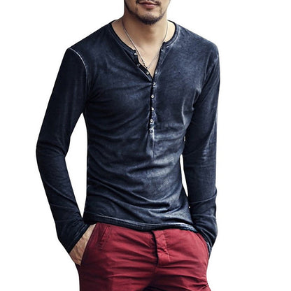 Funki Findz | Shirts | Men's Casual Long Sleeve V-Neck Tee Shirt