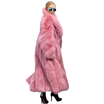 Funki Findz | Jackets | Women's Pink Faux Fur Mid-length Coat