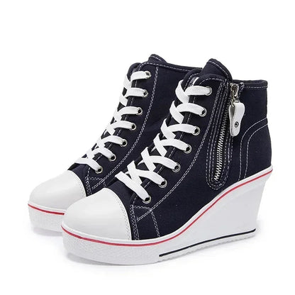 Funki Findz | Boots | Women's High Platform Zipper Sneakers