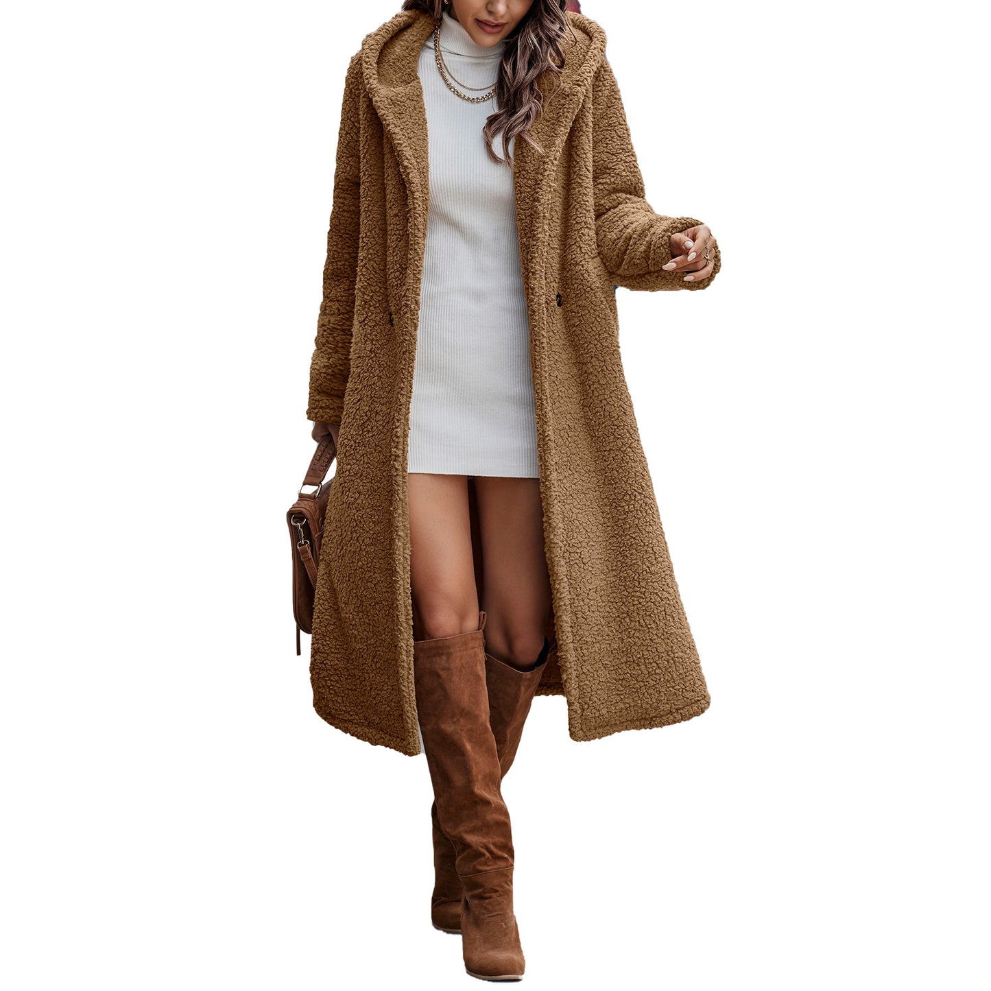Funki Findz | Jackets | Women's Long Hooded Plush Jacket