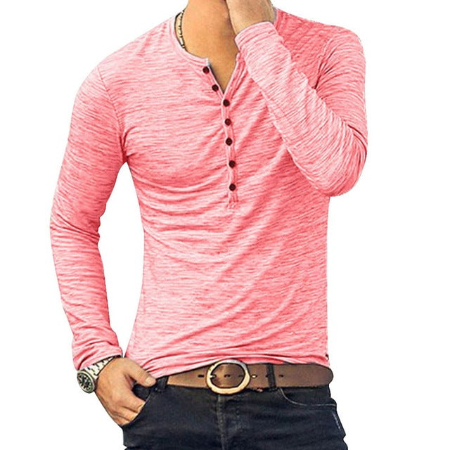 Funki Findz | Shirts | Men's Casual Long Sleeve V-Neck Tee Shirt