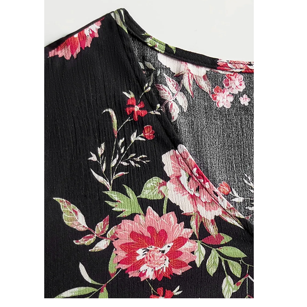 Funki Findz | Dresses | Women's Plus Floral Flare Sleeve Dress