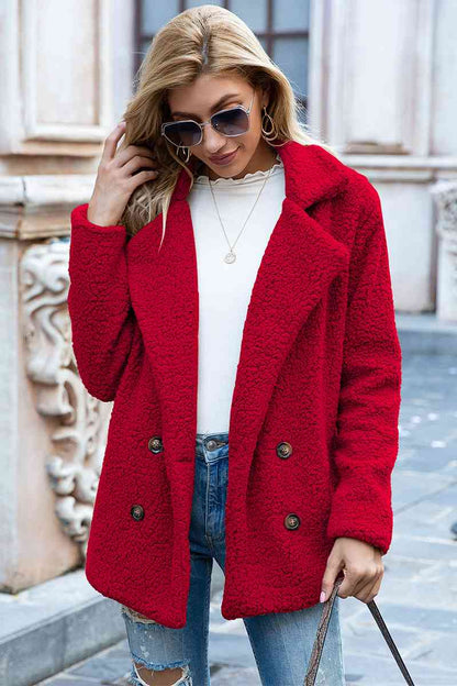 Funki Findz | Jackets | Women's Full Lapel Collar Sherpa Coat