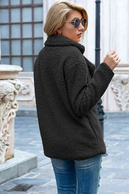 Funki Findz | Jackets | Women's Full Lapel Collar Sherpa Coat