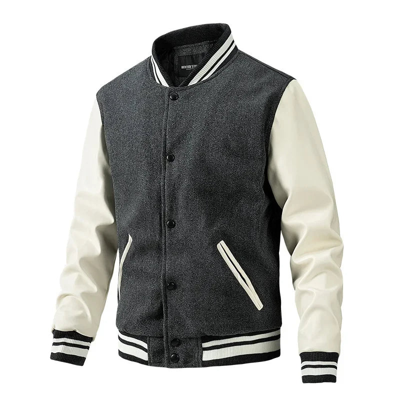 Funki Findz | Jackets | Men's Varsity Stand Collar Bomber Jacket