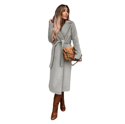Funki Findz | Jackets | Women's Elegant Long Tie Belt Overcoats