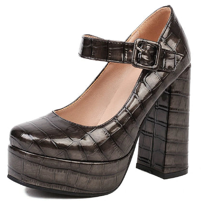 Funki Findz | Shoes | Women's Aligator Pattern High Mary Janes