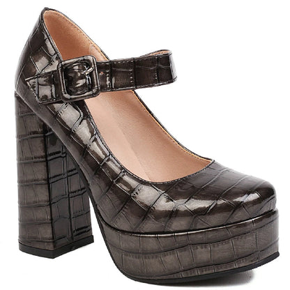 Funki Findz | Shoes | Women's Aligator Pattern High Mary Janes