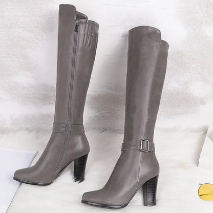 Funki Findz | Boots | Women's High Block Heeled Pull On Boots