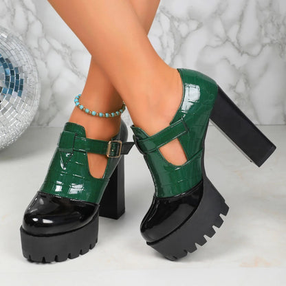 Funki Findz | Shoes | Women's High Block Heeled Mary Janes