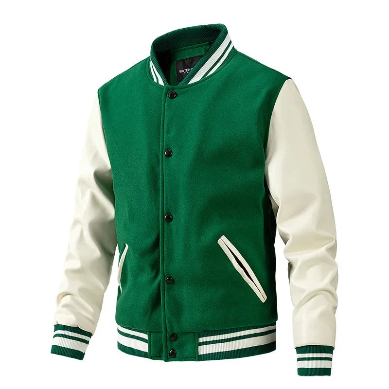 Funki Findz | Jackets | Men's Varsity Stand Collar Bomber Jacket