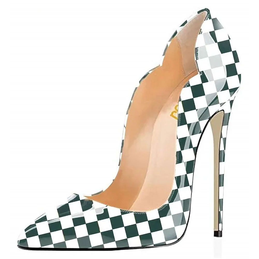 Funki Findz | Shoes | Women's Colored Checkered Patent High Heels