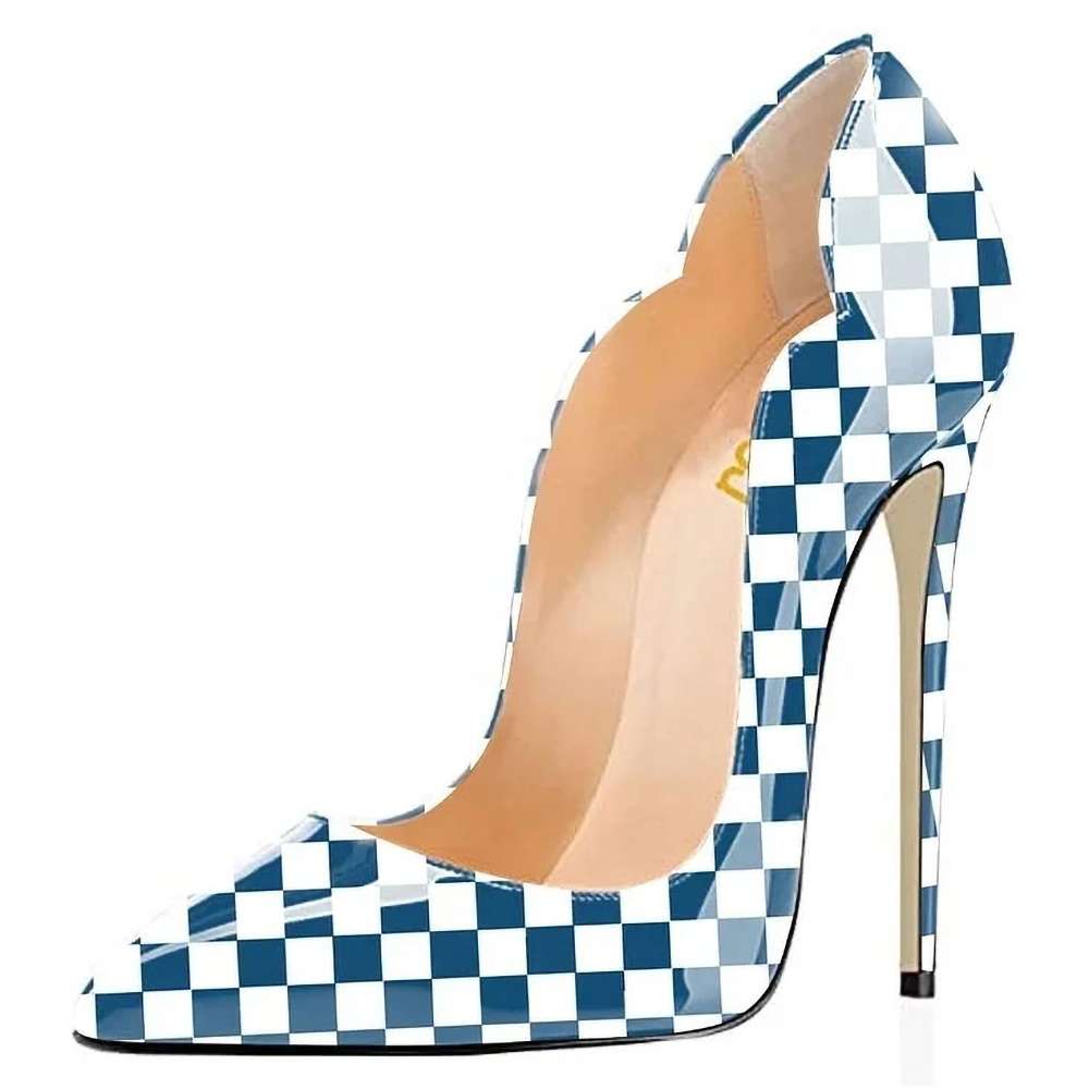 Funki Findz | Shoes | Women's Colored Checkered Patent High Heels