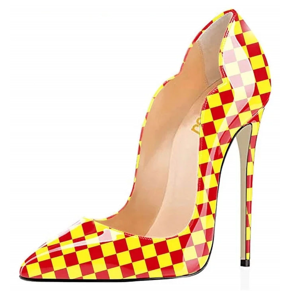 Funki Findz | Shoes | Women's Colored Checkered Patent High Heels
