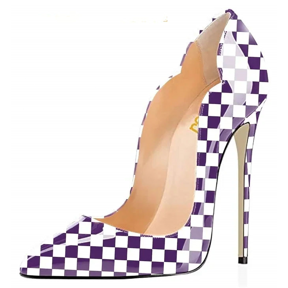 Funki Findz | Shoes | Women's Colored Checkered Patent High Heels