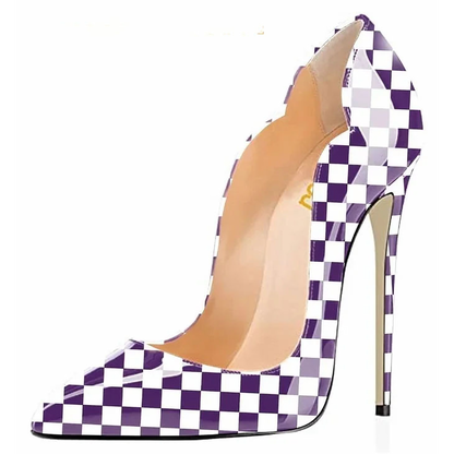 Funki Findz | Shoes | Women's Colored Checkered Patent High Heels