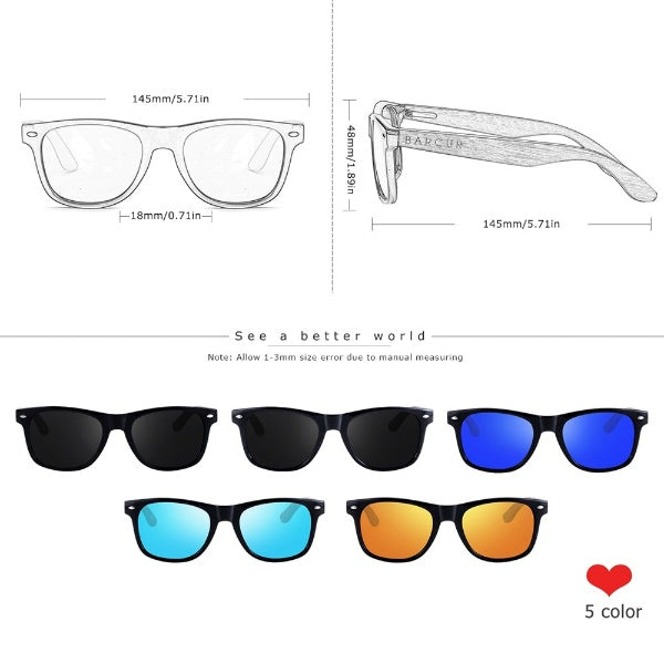 Funki Findz | Sunglasses | Unisex Black Walnut Wood Sunglasses