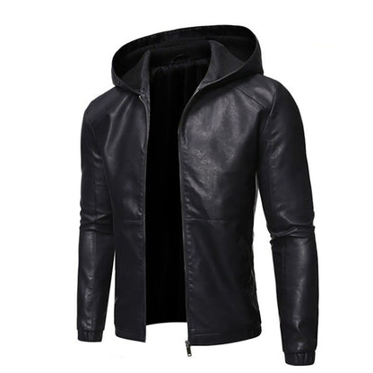 Funki Findz | Jackets | Men's Faux Leather Hooded Jacket