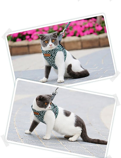 Funki Findz | Pet Harnesses | Cat Harness Walking Lead Vest Set