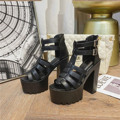 Funki Findz | Shoes | Women's Goth Open Toe Platform Sandals