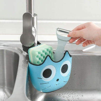 Funki Findz | Sink Caddies | Cute Cat Faucet Bath Sponge Holder | 3 Pcs