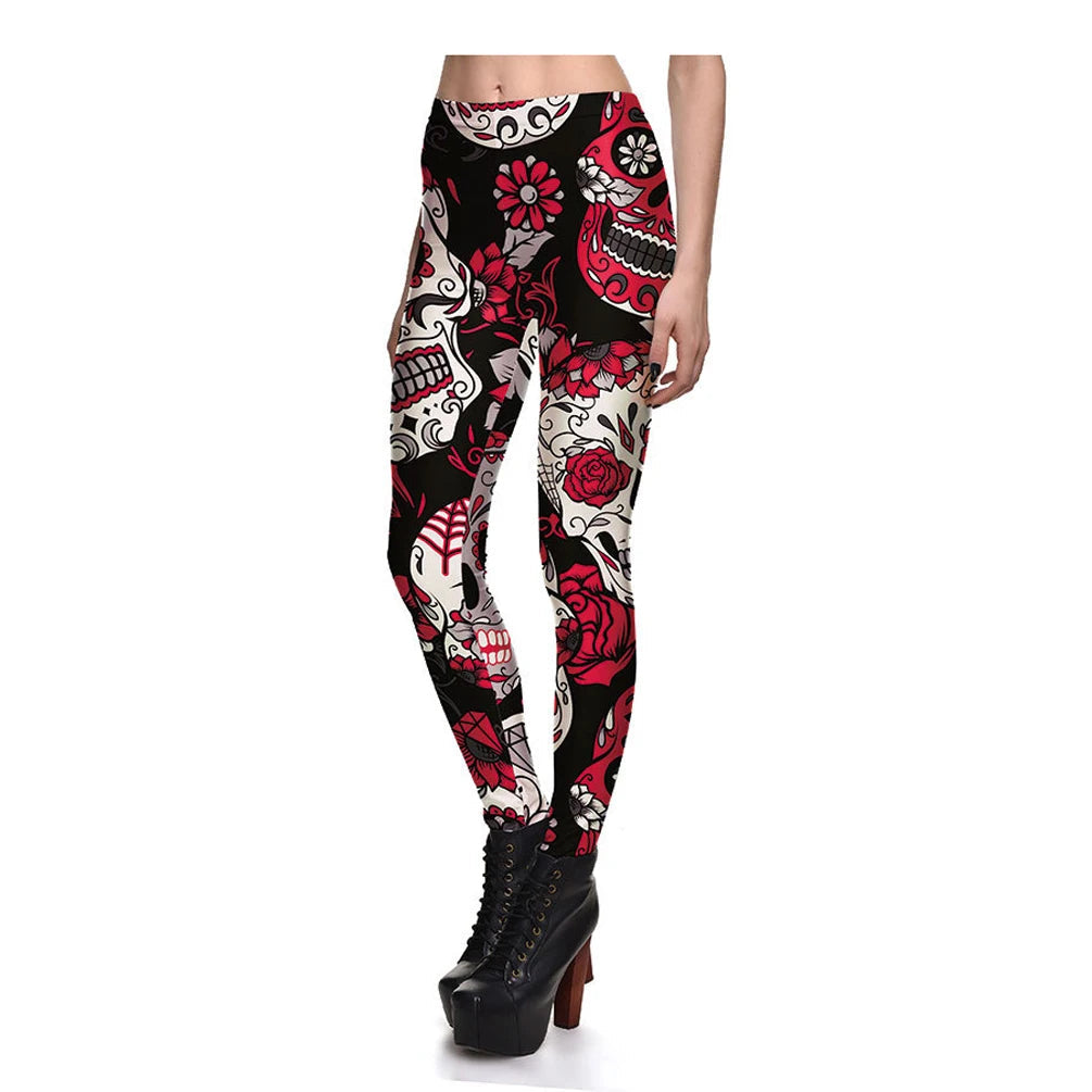 Funki Findz | Pants | Women's Yoga Pants | Skull Print Leggings