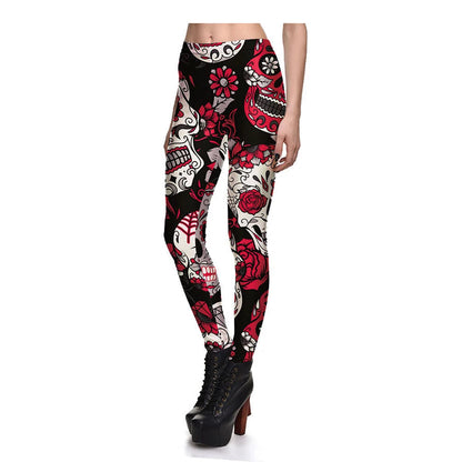 Funki Findz | Pants | Women's Yoga Pants | Skull Print Leggings