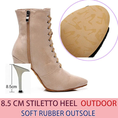 Funki Findz | Boots | Women's Lace-up Suede Dress Boots