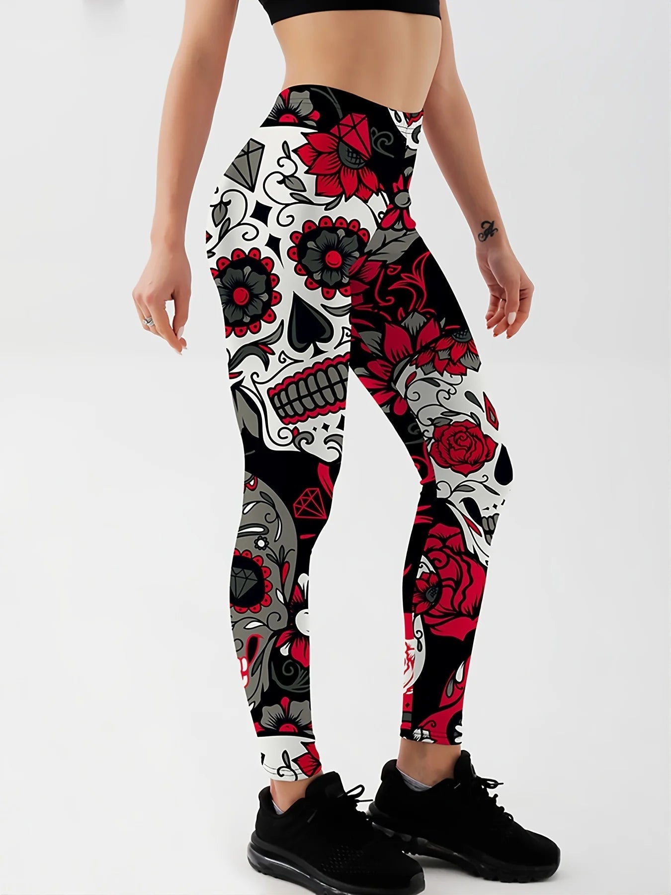 Funki Findz | Pants | Women's Yoga Pants | Skull Print Leggings