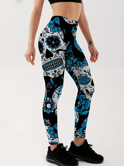 Funki Findz | Pants | Women's Yoga Pants | Skull Print Leggings