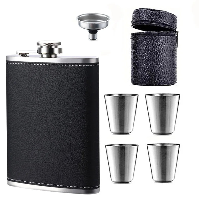Funki Findz | Hip Flasks | Hip Flask Cups Canister Set 8oz 7 Pcs