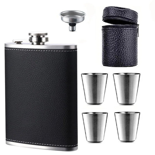 Funki Findz | Hip Flasks | Hip Flask Cups Canister Set 8oz 7 Pcs