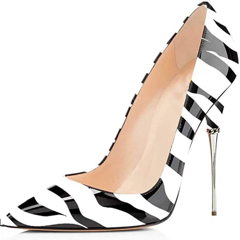 Funki Findz | Shoes | Women's Luxury Metal Heel Zebra Stilettos