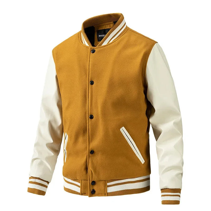 Funki Findz | Jackets | Men's Varsity Stand Collar Bomber Jacket