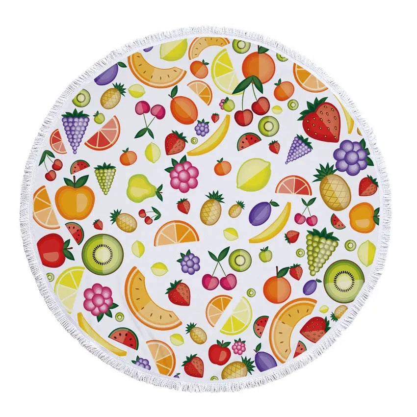 Funki Findz | Beach Mats | Fruit Printed Beach Mat Towel Throw