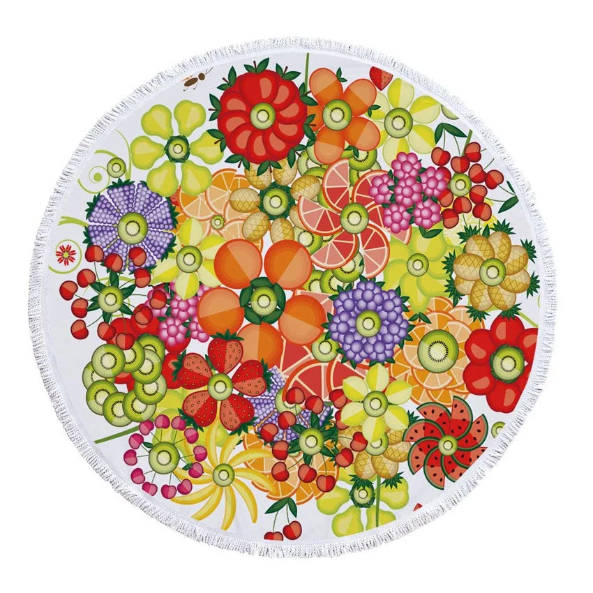 Funki Findz | Beach Mats | Fruit Printed Beach Mat Towel Throw