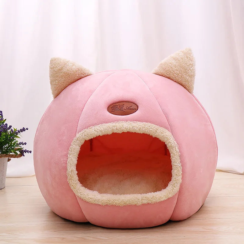 Funki Findz | Pet Beds | Cat Beds | Cozy Sweet Pink Cave House