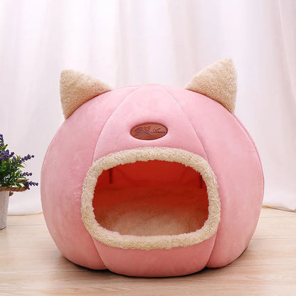 Funki Findz | Pet Beds | Cat Beds | Cozy Sweet Pink Cave House